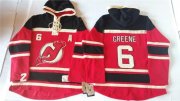 Wholesale Cheap Devils #6 Andy Greene Red Sawyer Hooded Sweatshirt Stitched NHL Jersey