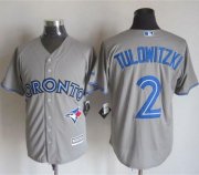 Wholesale Cheap Blue Jays #2 Troy Tulowitzki Grey New Cool Base Stitched MLB Jersey