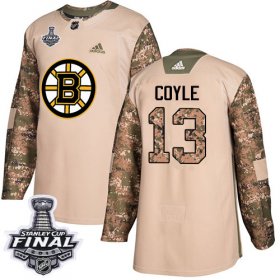 Wholesale Cheap Adidas Bruins #13 Charlie Coyle Camo Authentic 2017 Veterans Day 2019 Stanley Cup Final Stitched NHL Jersey