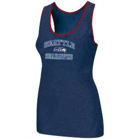 Wholesale Cheap Women\'s Nike Seattle Seahawks Heart & Soul Tri-Blend Racerback Stretch Tank Top Blue