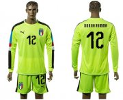 Wholesale Cheap Italy #12 Donna Rumma Shiny Green Long Sleeves Goalkeeper Soccer Country Jersey
