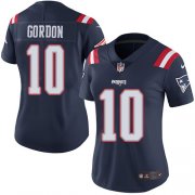 Wholesale Cheap Nike Patriots #10 Josh Gordon Navy Blue Women's Stitched NFL Limited Rush Jersey