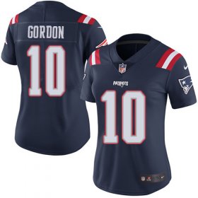 Wholesale Cheap Nike Patriots #10 Josh Gordon Navy Blue Women\'s Stitched NFL Limited Rush Jersey