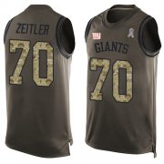 Wholesale Cheap Nike Giants #70 Kevin Zeitler Green Men's Stitched NFL Limited Salute To Service Tank Top Jersey