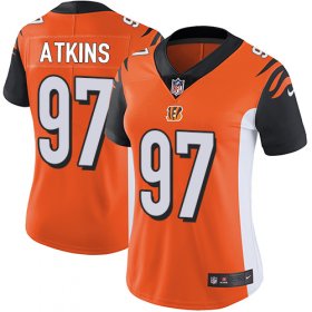 Wholesale Cheap Nike Bengals #97 Geno Atkins Orange Alternate Women\'s Stitched NFL Vapor Untouchable Limited Jersey