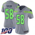 Wholesale Cheap Nike Seahawks #58 Darrell Taylor Gray Women's Stitched NFL Limited Inverted Legend 100th Season Jersey
