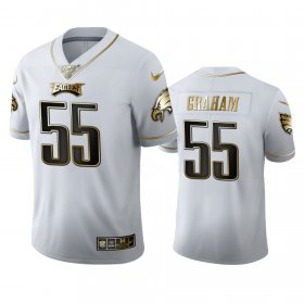 Wholesale Cheap Philadelphia Eagles #55 Brandon Graham Men\'s Nike White Golden Edition Vapor Limited NFL 100 Jersey