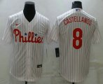 Wholesale Cheap Men's Philadelphia Phillies #8 Nick Castellanos White Stitched MLB Cool Base Nike Jersey