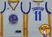 Wholesale Cheap Men's Golden State Warriors #11 Klay Thompson White 2017 The NBA Finals Patch Jersey