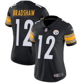 Wholesale Cheap Nike Steelers #12 Terry Bradshaw Black Team Color Women\'s Stitched NFL Vapor Untouchable Limited Jersey