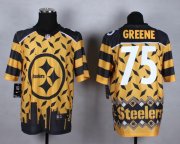 Wholesale Cheap Nike Steelers #75 Joe Greene Gold Men's Stitched NFL Elite Noble Fashion Jersey