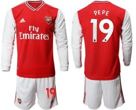 Wholesale Cheap Arsenal #19 Pepe Red Home Long Sleeves Soccer Club Jersey