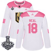 Wholesale Cheap Adidas Golden Knights #18 James Neal White/Pink Authentic Fashion 2018 Stanley Cup Final Women's Stitched NHL Jersey