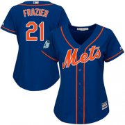 Wholesale Cheap Mets #21 Todd Frazier Blue Alternate Women's Stitched MLB Jersey