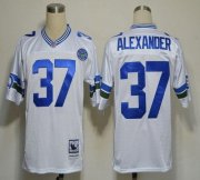 Wholesale Cheap Mitchell And Ness Seahawks #37 Shaun Alexander White Stitched Throwback NFL Jersey