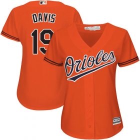 Wholesale Cheap Orioles #19 Chris Davis Orange Alternate Women\'s Stitched MLB Jersey