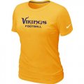 Wholesale Cheap Women's Nike Minnesota Vikings Sideline Legend Authentic Font T-Shirt Yellow