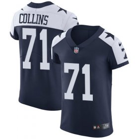 Wholesale Cheap Nike Cowboys #71 La\'el Collins Navy Blue Thanksgiving Men\'s Stitched NFL Vapor Untouchable Throwback Elite Jersey