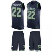 Wholesale Cheap Nike Seahawks #22 C. J. Prosise Steel Blue Team Color Men's Stitched NFL Limited Tank Top Suit Jersey