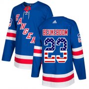 Wholesale Cheap Adidas Rangers #23 Jeff Beukeboom Royal Blue Home Authentic USA Flag Stitched NHL Jersey