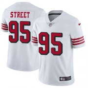 Wholesale Cheap Nike 49ers #95 Kentavius Street White Rush Men's Stitched NFL Vapor Untouchable Limited Jersey