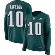 Wholesale Cheap Nike Eagles #10 DeSean Jackson Midnight Green Team Color Women's Stitched NFL Limited Therma Long Sleeve Jersey