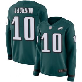 Wholesale Cheap Nike Eagles #10 DeSean Jackson Midnight Green Team Color Women\'s Stitched NFL Limited Therma Long Sleeve Jersey