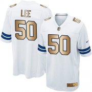 Wholesale Cheap Nike Cowboys #50 Sean Lee White Youth Stitched NFL Elite Gold Jersey