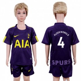 Wholesale Cheap Tottenham Hotspur #4 Alderweireld Sec Away Kid Soccer Club Jersey