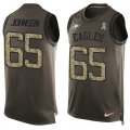 Wholesale Cheap Nike Eagles #65 Lane Johnson Green Men's Stitched NFL Limited Salute To Service Tank Top Jersey