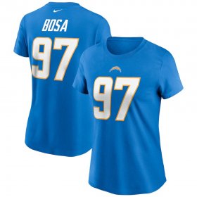Wholesale Cheap Los Angeles Chargers #97 Joey Bosa Nike Women\'s Team Player Name & Number T-Shirt Powder Blue