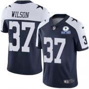 Wholesale Cheap Nike Cowboys #37 Donovan Wilson Navy Blue Thanksgiving Men's Stitched With Established In 1960 Patch NFL Vapor Untouchable Limited Throwback Jersey
