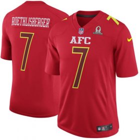 Wholesale Cheap Nike Steelers #7 Ben Roethlisberger Red Men\'s Stitched NFL Game AFC 2017 Pro Bowl Jersey
