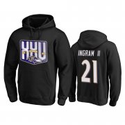 Wholesale Cheap Baltimore Ravens #21 Mark Ingram II Men's Black Team 25th Season Pullover Hoodie