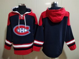 Wholesale Cheap Men\'s Hockey Montreal Canadiens Blank Navy Blue Hoodie