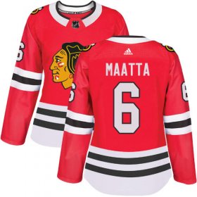 Wholesale Cheap Adidas Blackhawks #6 Olli Maatta Red Home Authentic Women\'s Stitched NHL Jersey