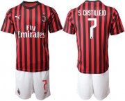 Wholesale Cheap AC Milan #7 S.Castillejo Home Soccer Club Jersey