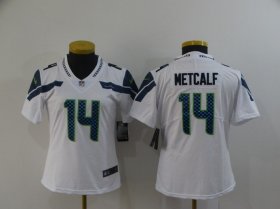Wholesale Cheap Women\'s Seattle Seahawks #14 D.K. Metcalf White 2017 Vapor Untouchable Stitched NFL Nike Limited Jersey