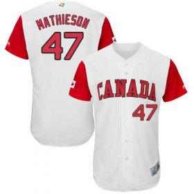 Wholesale Cheap Team Canada #47 Scott Mathieson White 2017 World MLB Classic Authentic Stitched MLB Jersey