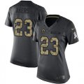 Wholesale Cheap Nike Rams #23 Cam Akers Black Women's Stitched NFL Limited 2016 Salute to Service Jersey