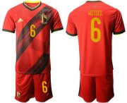 Wholesale Cheap Belgium 6 WITSEL Home UEFA Euro 2020 Soccer Jersey