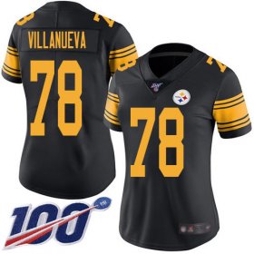 Wholesale Cheap Nike Steelers #78 Alejandro Villanueva Black Women\'s Stitched NFL Limited Rush 100th Season Jersey