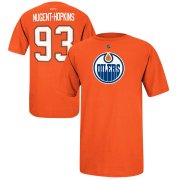 Wholesale Cheap Edmonton Oilers #93 Ryan Nugent-Hopkins Reebok Name and Number Player T-Shirt Orange