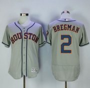 Wholesale Cheap Astros #2 Alex Bregman Grey Flexbase Authentic Collection Stitched MLB Jersey