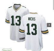 Cheap Nike Green Bay Packers #13 Dontayvion Wicks White Game Jersey
