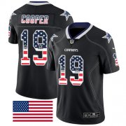 Wholesale Cheap Nike Cowboys #19 Amari Cooper Black Men's Stitched NFL Limited Rush USA Flag Jersey