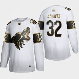 Wholesale Cheap Arizona Coyotes #32 Antti Raanta Men\'s Adidas White Golden Edition Limited Stitched NHL Jersey