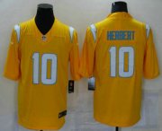 Wholesale Cheap Men's Los Angeles Chargers #10 Justin Herbert Gold 2021 Inverted Legend Stitched NFL Nike Limited Jersey