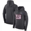 Wholesale Cheap NFL Men's New York Giants Nike Anthracite Crucial Catch Performance Pullover Hoodie