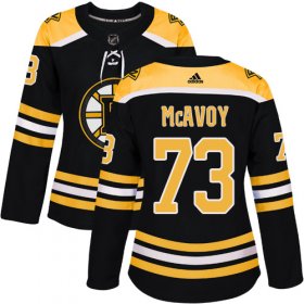 Wholesale Cheap Adidas Bruins #73 Charlie McAvoy Black Home Authentic Women\'s Stitched NHL Jersey